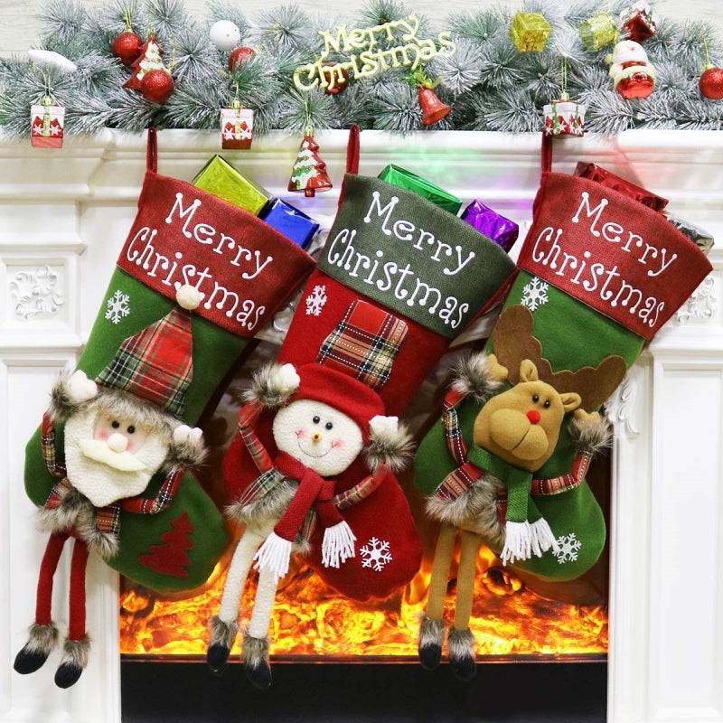 2024 New Year Xmas Big Stockings Set Decorations Christmas 3D Plush Big Sock Christmas Tree Pendant Decorating Supplies 2024 New Year Xmas Big Stockings Set Decorations Christmas 3D Plush Big Sock Christmas Tree Pendant Decorating Supplies